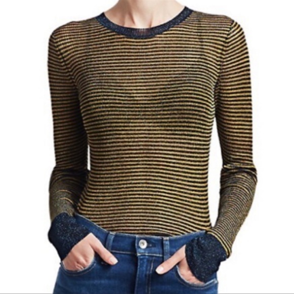 Rag & Bone Raina Metallic Thread Striped
Sweater in Blue Gold - XS gently used - Picture 2 of 13